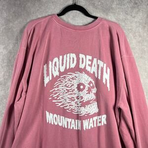 Liquid Death Instant Death Sweatshirt Mens Size XXXL 3XL Pink Pullover Crew Neck